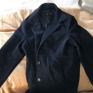 Simple Button-Up Black Coat